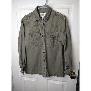 Forever 21 Olive Green Button Front Long Sleeve Army Shacket. Size S